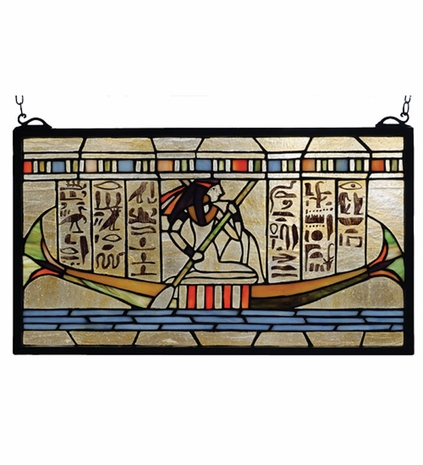 72257 Meyda Tiffany Art Glass Lady Of The Nile Window