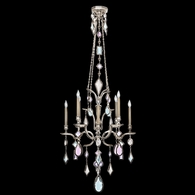 725440-1ST Fine Art Lamps Encased Gems 31"W Round Chandelier with Silver Finish