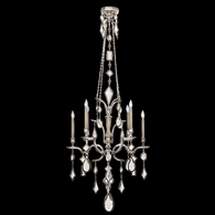 725440-3ST Fine Art Lamps Encased Gems 31"W Round Chandelier with Silver Finish
