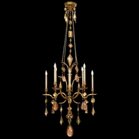 725640-1ST Fine Art Lamps Encased Gems 31"W Round Chandelier with Gold Finish