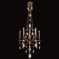 725640-3ST Fine Art Lamps Encased Gems 31"W Round Chandelier with Gold Finish