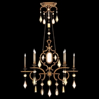 726040-1ST Fine Art Lamps Encased Gems 50"W Oblong Chandelier with Gold Finish