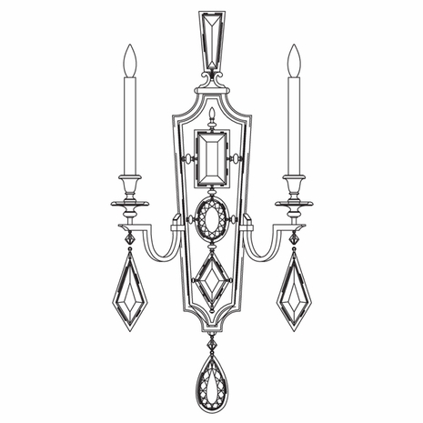 726650-2ST Fine Art Lamps Encased Gems Collection Sconce