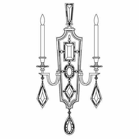 726850-2ST Fine Art Lamps Encased Gems Collection Sconce