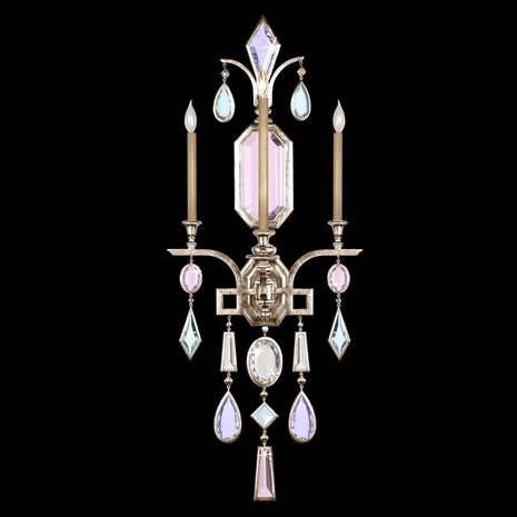 726950-1ST Fine Art Lamps Encased Gems 49"H Sconce with Silver Finish
