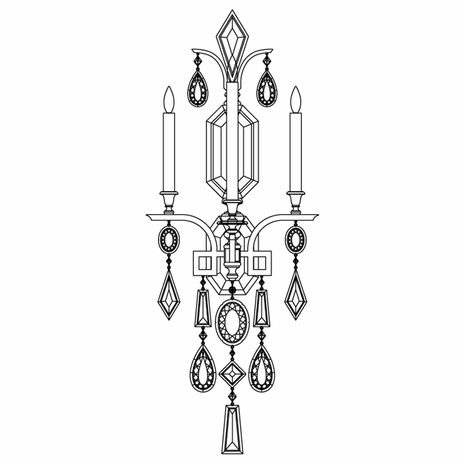 726950-2ST Fine Art Lamps Encased Gems Collection Sconce