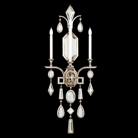 726950-3ST Fine Art Lamps Encased Gems 49"H Sconce with Silver Finish