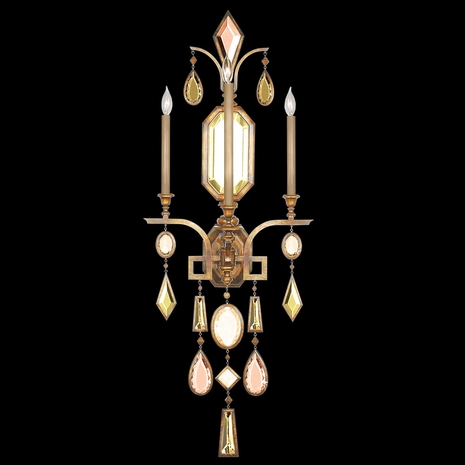 727050-1ST Fine Art Lamps Encased Gems 49"H Sconce with Gold Finish