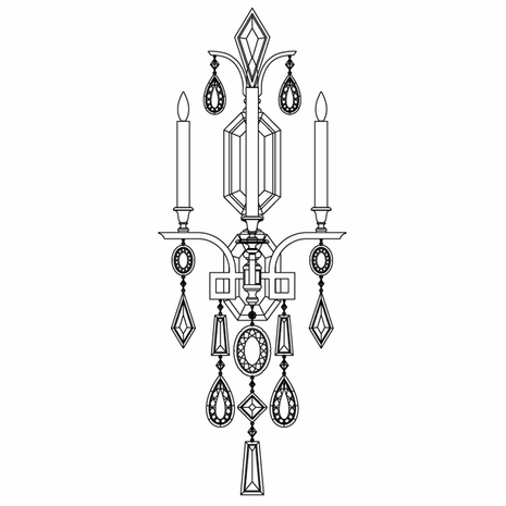 727050-2ST Fine Art Lamps Encased Gems Collection Sconce