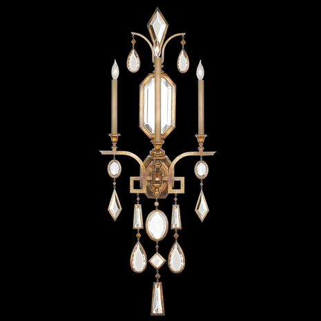 727050-3ST Fine Art Lamps Encased Gems 49"H Sconce with Gold Finish