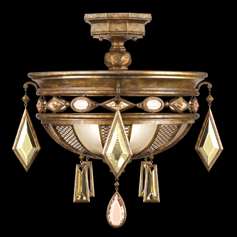 727240-1ST Fine Art Lamps Encased Gems 26 inch 3 Light Semi-Flush Mount