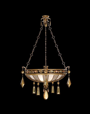 728640-1ST Fine Art Lamps Encased Gems 23 inch 3 Light Pendant