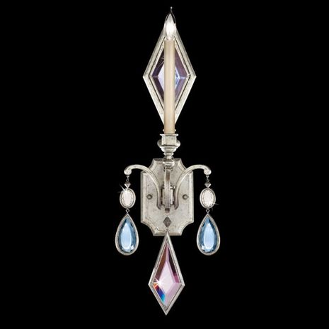 728750-1ST Fine Art Lamps Encased Gems 29"H Sconce with Silver Finish