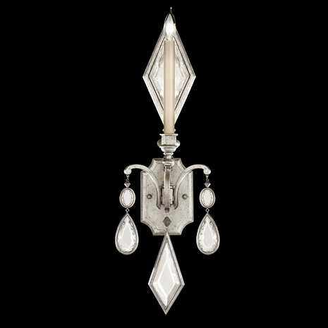 728750-3ST Fine Art Lamps Encased Gems 29"H Sconce with Silver Finish