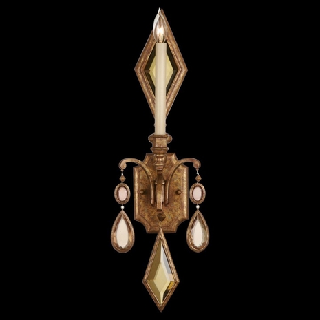 728850-1ST Fine Art Lamps Encased Gems 29"H Sconce with Gold Finish