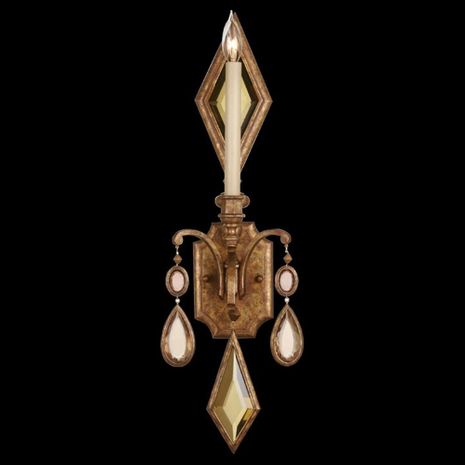728850-1ST Fine Art Lamps Encased Gems 29"H Sconce with Gold Finish