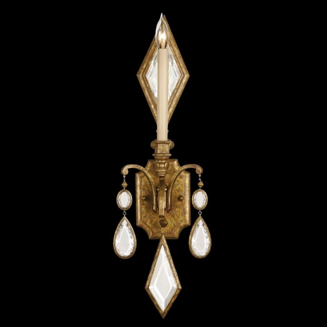 728850-3ST Fine Art Lamps Encased Gems 29"H Sconce with Gold Finish