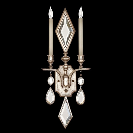 729050-3ST Fine Art Lamps Encased Gems 29"H Sconce with Silver Finish