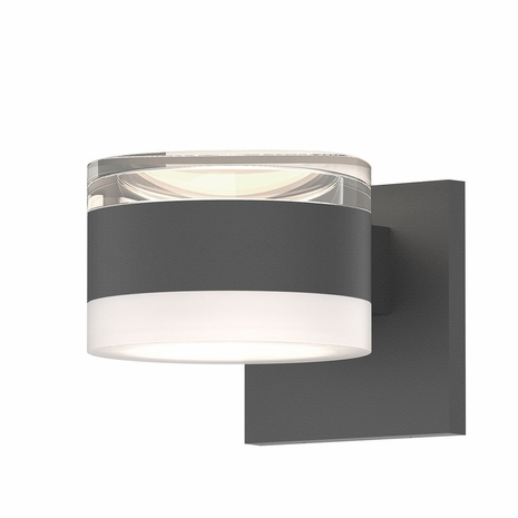 7302.FH.FW.74-WL Sonneman REALS Inside-Out Up/Down LED Sconce with Textured Gray Finish