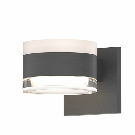 7302.FW.FH.74-WL Sonneman REALS Inside-Out Up/Down LED Sconce with Textured Gray Finish
