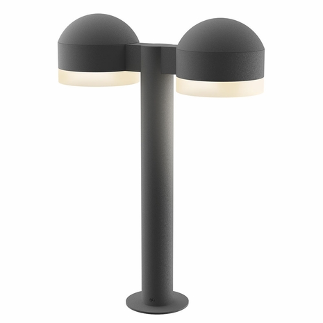 7306.DC.FW.74-WL Sonneman REALS Inside-Out 16" LED Double Bollard with Textured Gray Finish