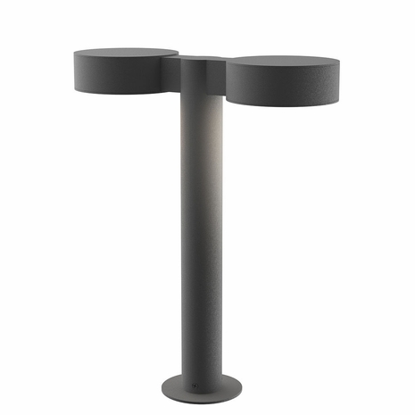 7306.PC.PL.74-WL Sonneman REALS Inside-Out 16" LED Double Bollard with Textured Gray Finish