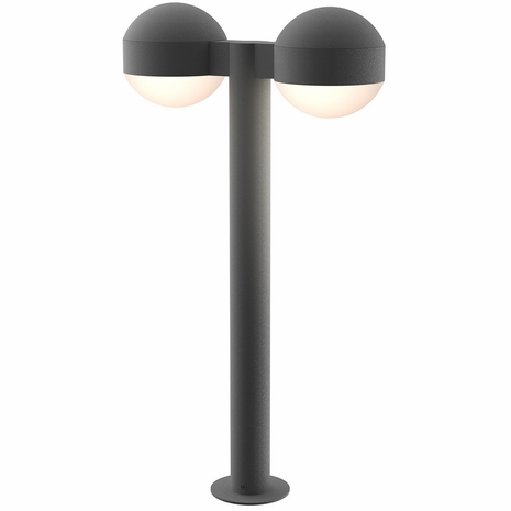 7307.DC.DL.74-WL Sonneman REALS Inside-Out 22" LED Double Bollard with Textured Gray Finish