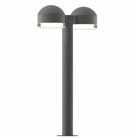 7307.DC.FH.74-WL Sonneman REALS Inside-Out 22" LED Double Bollard with Textured Gray Finish