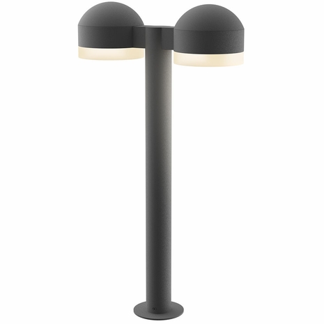 7307.DC.FW.74-WL Sonneman REALS Inside-Out 22" LED Double Bollard with Textured Gray Finish