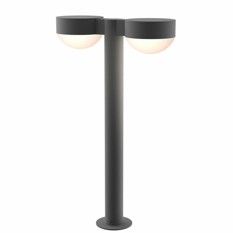 7307.PC.DL.74-WL Sonneman REALS Inside-Out 22" LED Double Bollard with Textured Gray Finish