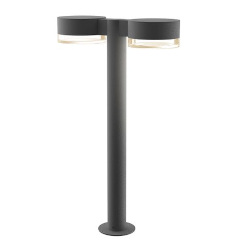 7307.PC.FH.74-WL Sonneman REALS Inside-Out 22" LED Double Bollard with Textured Gray Finish