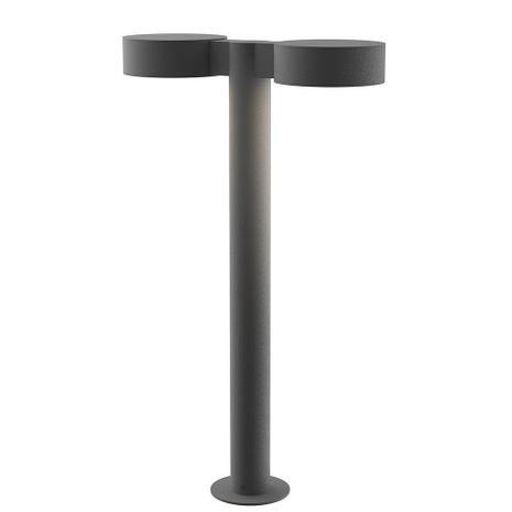 7307.PC.PL.74-WL Sonneman REALS Inside-Out 22" LED Double Bollard with Textured Gray Finish