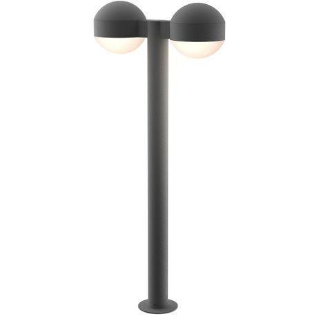 7308.DC.DL.74-WL Sonneman REALS Inside-Out 28" LED Double Bollard with Textured Gray Finish