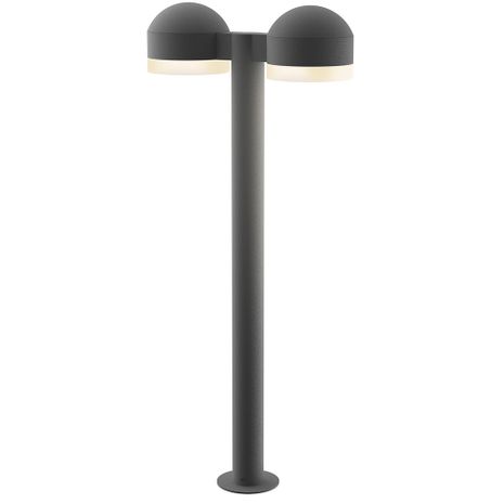 7308.DC.FW.74-WL Sonneman REALS Inside-Out 28" LED Double Bollard with Textured Gray Finish