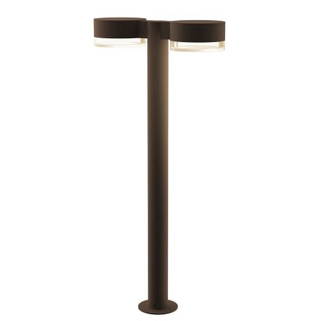 7308.PC.FH.72-WL Sonneman REALS Inside-Out 28" LED Double Bollard with Textured Bronze Finish