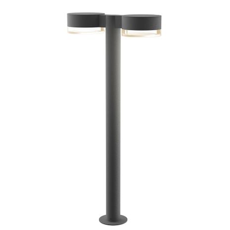 7308.PC.FH.74-WL Sonneman REALS Inside-Out 28" LED Double Bollard with Textured Gray Finish