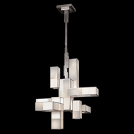 732040-2GU Fine Art Lamps Perspectives 46"W Rectangular Chandelier with Silver Finish