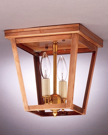 7324 Northeast Lantern Williams (2) Light Candelabra Flush Fixture With Multiple Glass & Finish Options