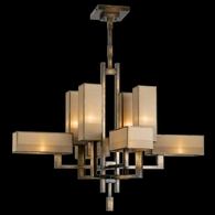 733840ST Fine Art Lamps Perspectives 42"W Square Chandelier with Bronze Finish