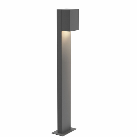 7343.74-WL Sonneman Box Inside-Out 28" LED Path Light Bollard with Textured Gray Finish