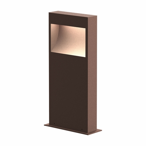 7361.72-WL Sonneman Square Curve Inside-Out 16" LED Path Light Bollard with Textured Bronze Finish