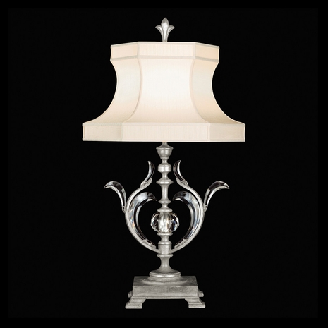 737510-SF4 Fine Art Lamps 1 Light Beveled Arcs 37" Table Lamp with Silver Leaf Finish