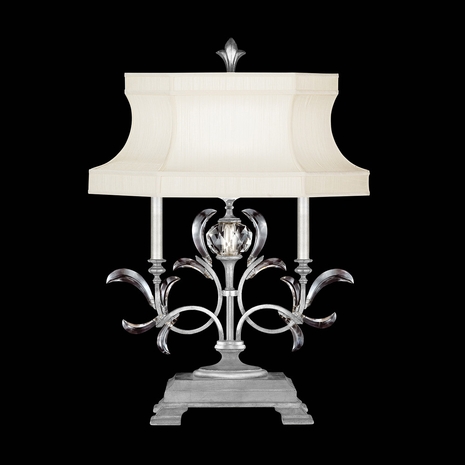 737910-4 Fine Art Lighting Beveled Arcs 34"H Table Lamp with Silver Leaf Finish