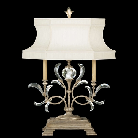 737910ST Fine Art Lamps Beveled Arcs 34"H Table Lamp with Silver Finish