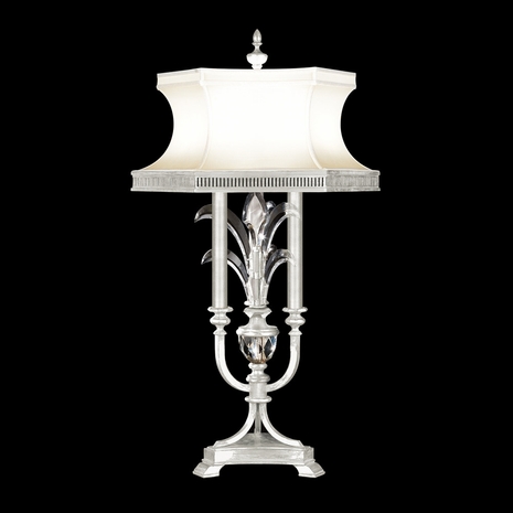 738210-4 Fine Art Lighting Beveled Arcs 37"H Table Lamp with Silver Leaf Finish