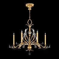 739240-3 Fine Art Lighting Beveled Arcs 44"W Oblong Chandelier with Gold Leaf Finish