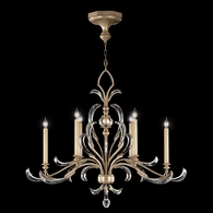 739240 Fine Art Lighting Beveled Arcs 44"W Oblong Chandelier with Silver Finish