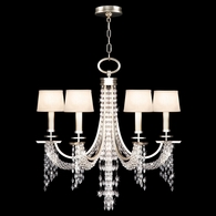 748740ST Fine Art Lamps 6 Light Cascades 29" Round Chandelier with Silver Finish