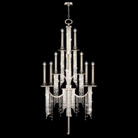 749640ST Fine Art Lamps 16 Light Cascades 45" Round Chandelier with Silver Finish