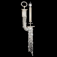 749850ST Fine Art Lamps 1 Light Cascades 33" Sconce with Silver Finish